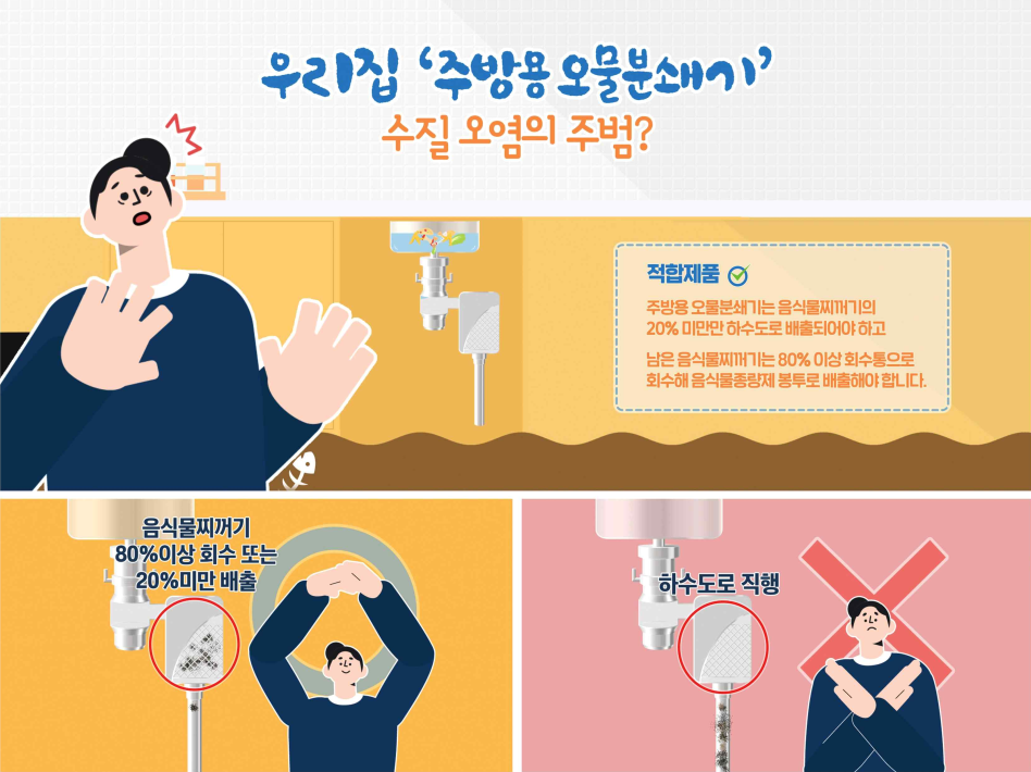 주방용 오물분쇄기 인증제품 사용 독려