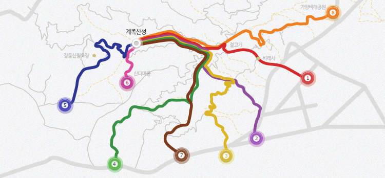 계족산등산로 전체코스